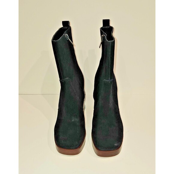 Marc Fisher LTD Size 9.5 Marysa black suede, Block Heel Platform Bootie LIKE NEW - Picture 5 of 7